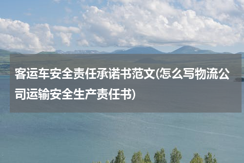 客运车安全责任承诺书范文(怎么写物流公司运输安全生产责任书)