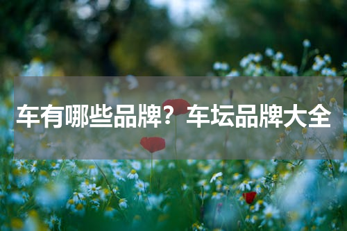 车有哪些品牌？车坛品牌大全